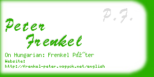 peter frenkel business card